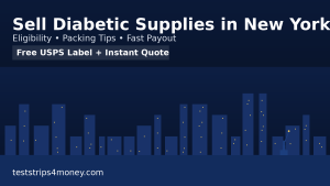 New York skyline graphic with headline ‘Sell Diabetic Supplies in New York"